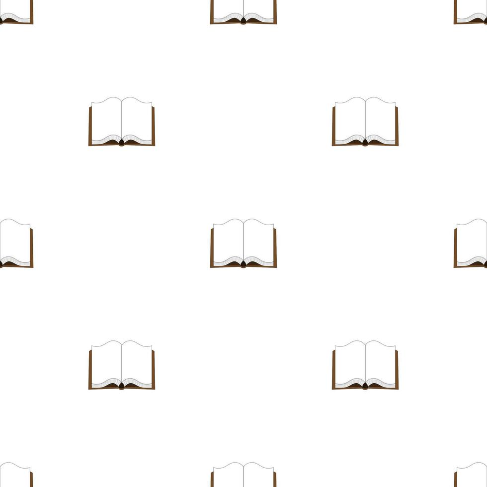 Seamless pattern with brown books on white background. Vector illustration.
