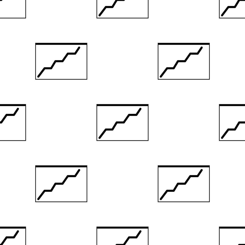 Seamless pattern with growing chart icon on white background. Business concept. Schedule. Vector illustration for design, web, wrapping paper, fabric