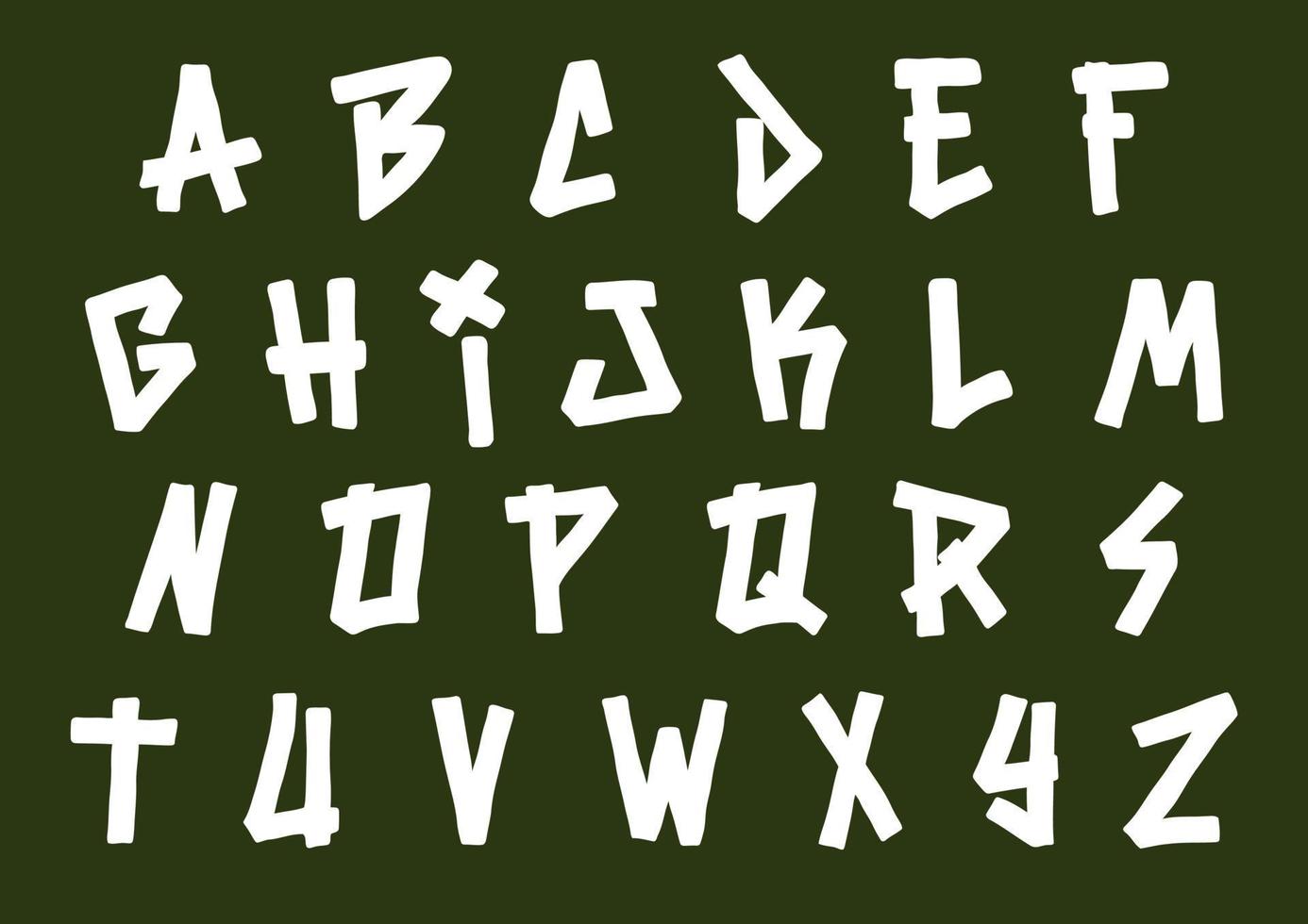 alfabeto simple graffiti dibujos animados vector ilustración