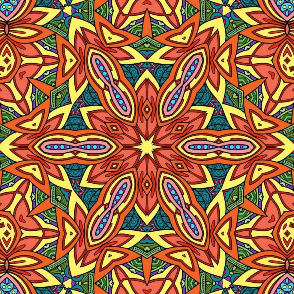 Colorful Mandala Flowers Pattern Boho Symmetrical 764 photo