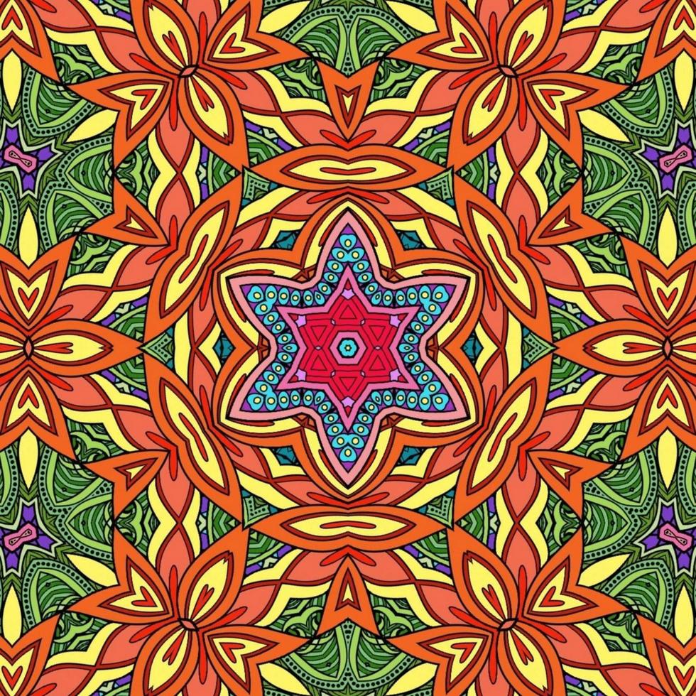Colorful Mandala Flowers Pattern Boho Symmetrical 401 photo