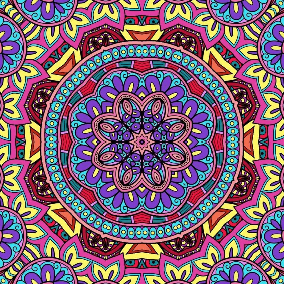 Colorful Mandala Flowers Pattern Boho Symmetrical 306 photo