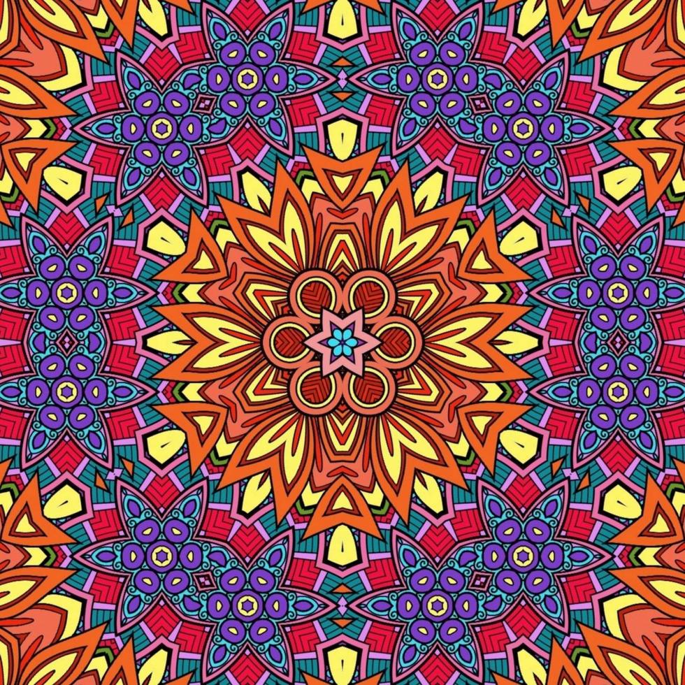 Colorful Mandala Flowers Pattern Boho Symmetrical 617 photo