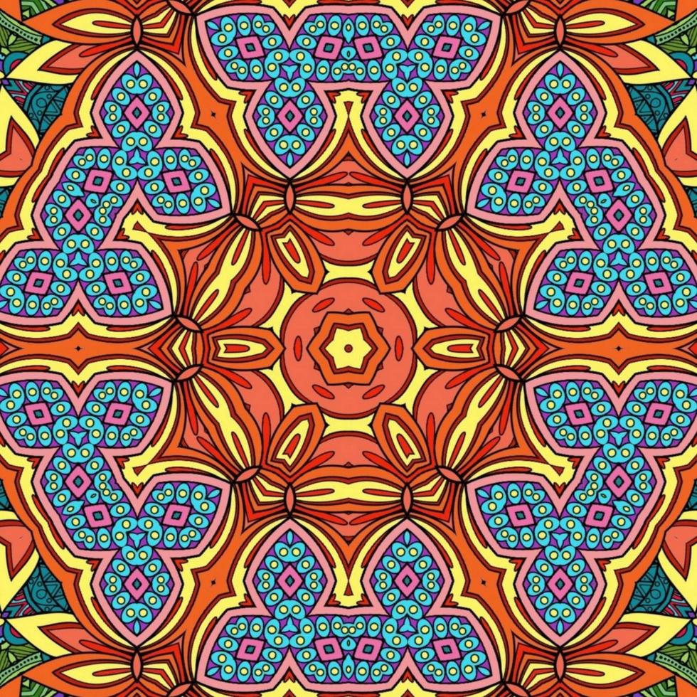 Colorful Mandala Flowers Pattern Boho Symmetrical 742 photo