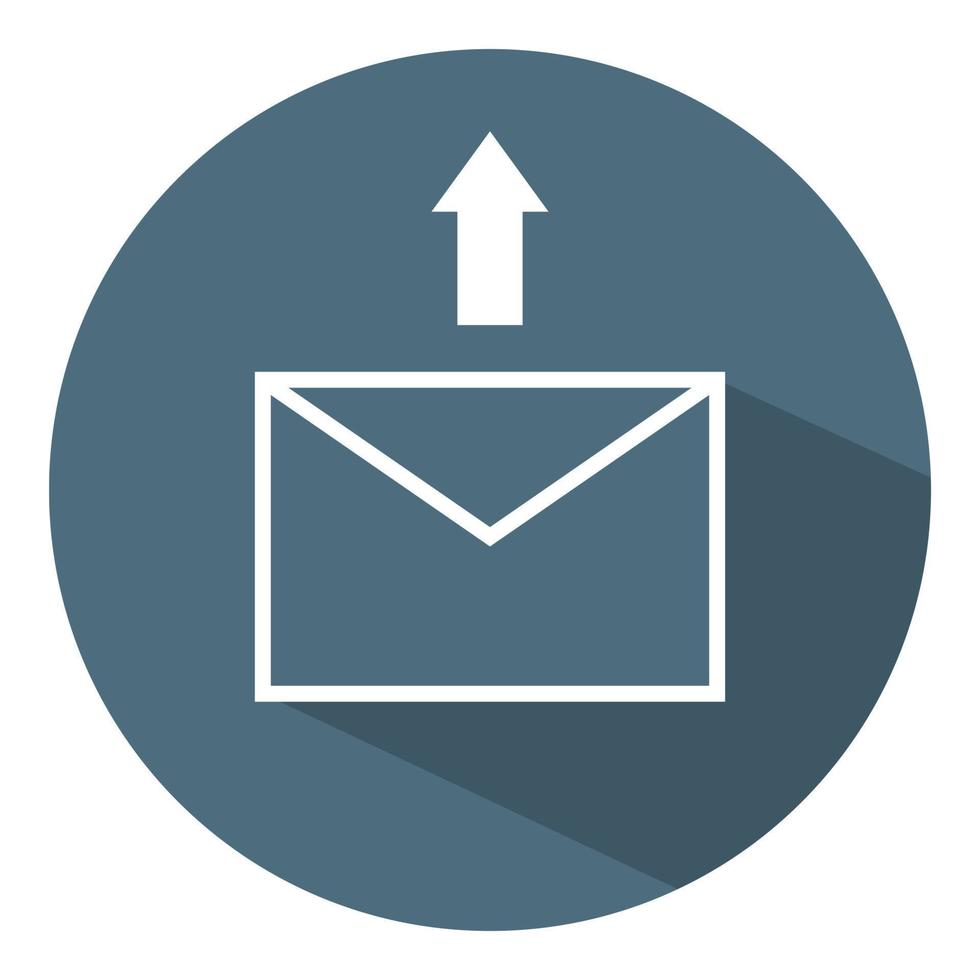 Send Letter Icon. White Arrow. Business Concept. Flat Style. Vector illustration for Design, Web, Infographic.