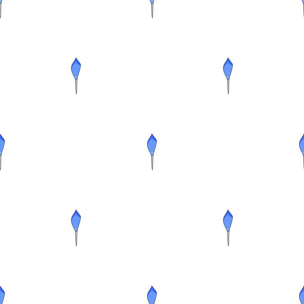 Seamless pattern with blue feathers on white background. Vector illustration.