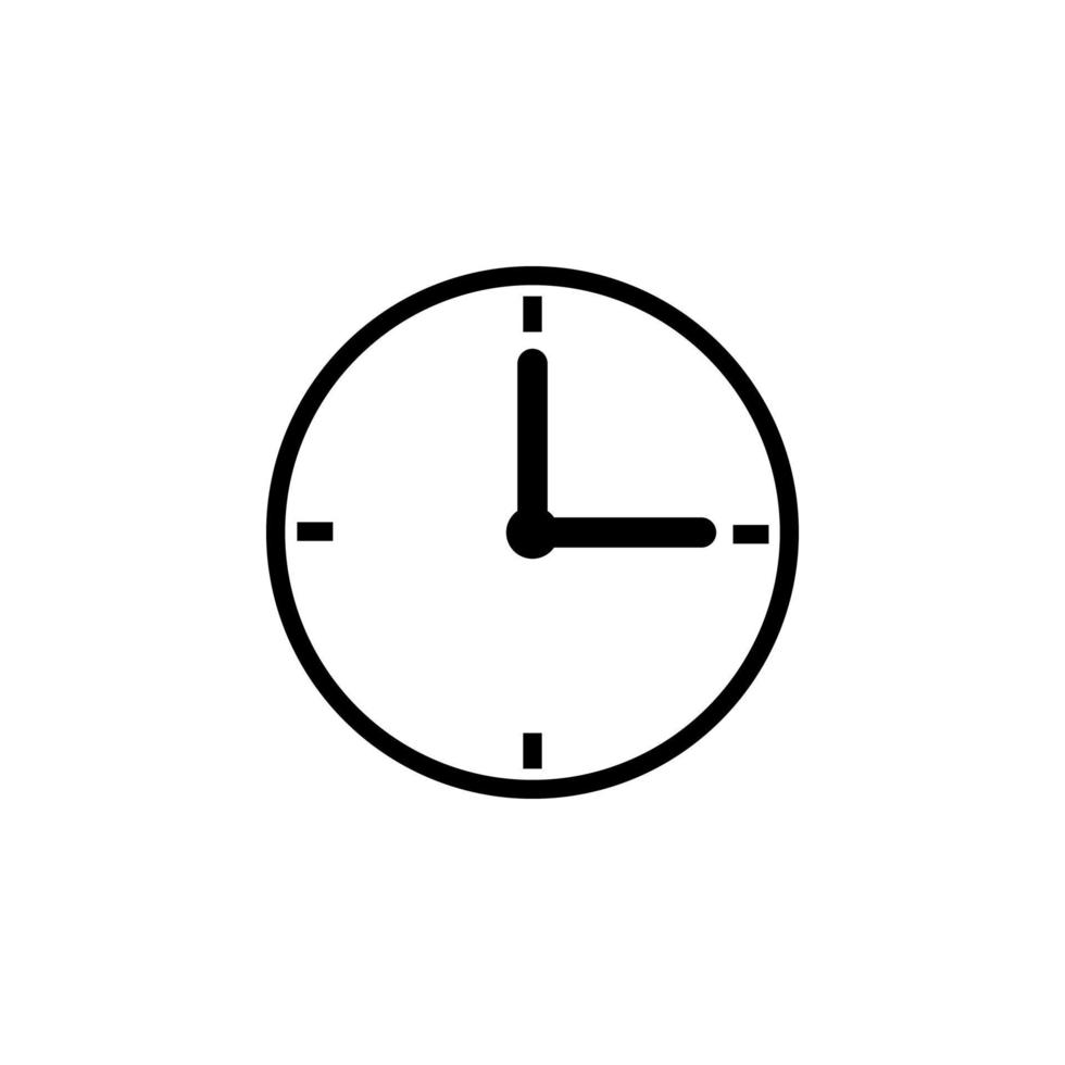 Clock icon. Time symbol. Outline simple style. Vector illustration for design, web, app, infographic.