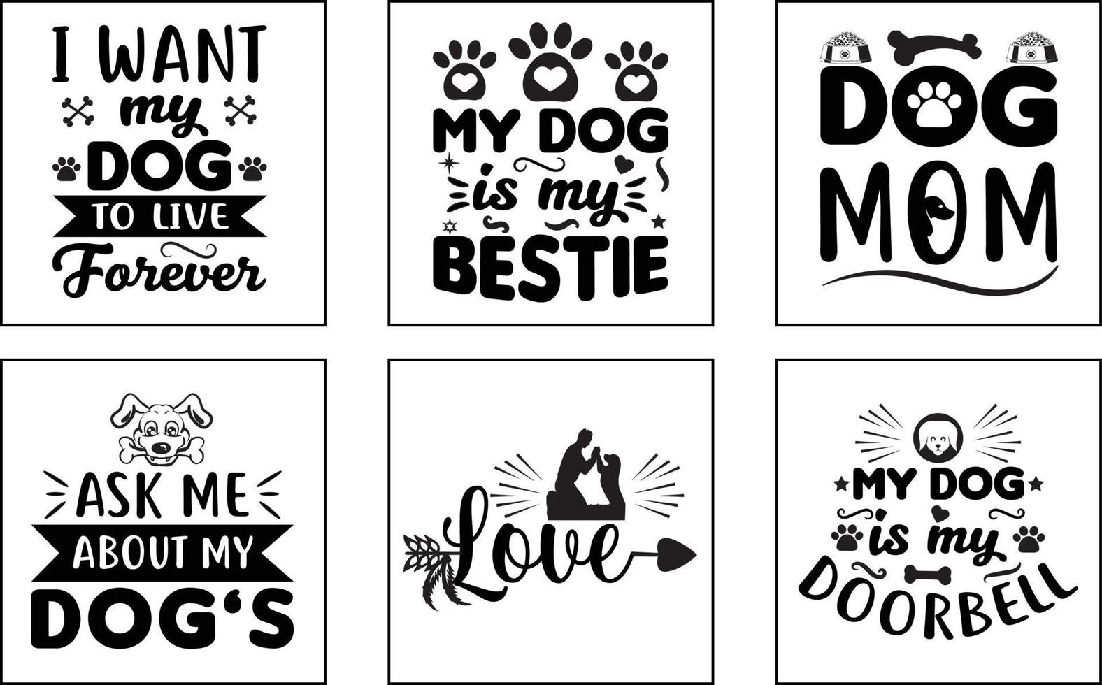 Dog handwritten lettering SVG design vector