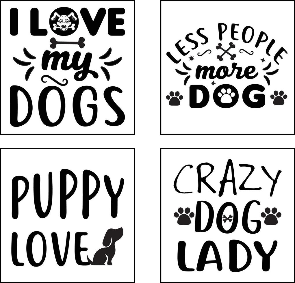 Dog handwritten lettering SVG design vector