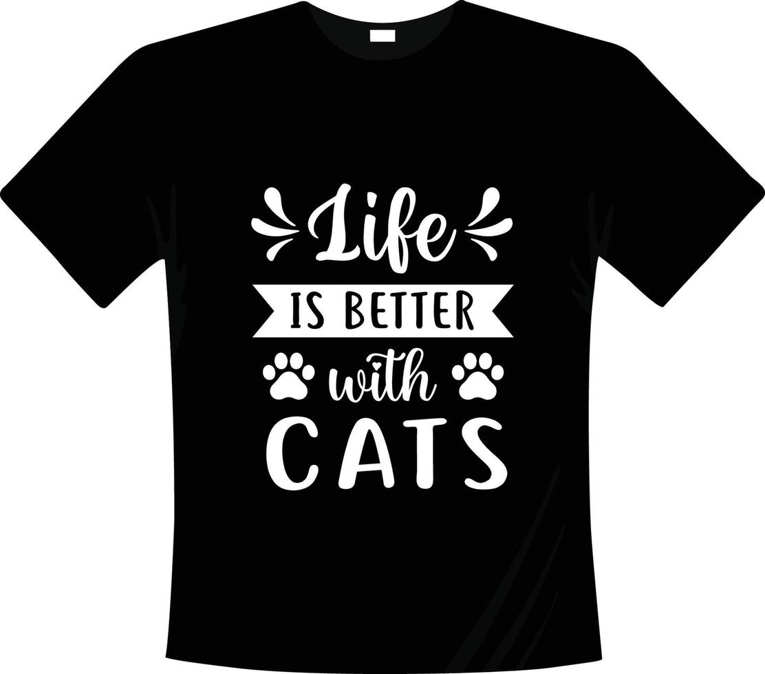 Cat handwritten lettering SVG design vector