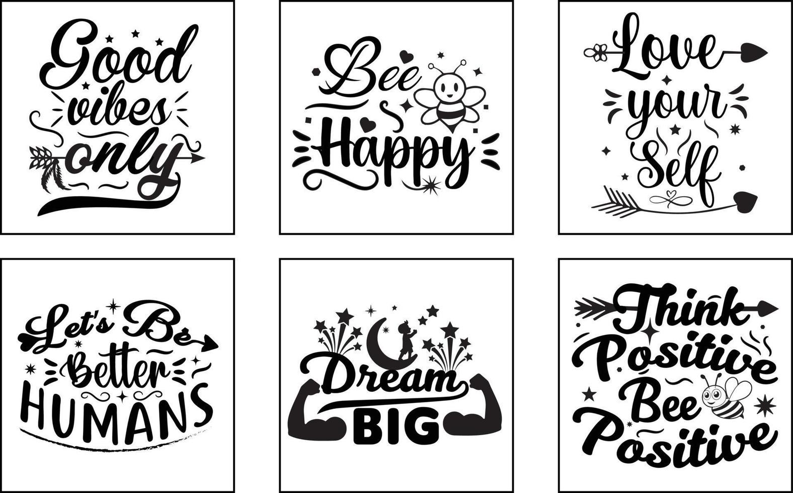 citas positivas manuscritas diseño svg vector