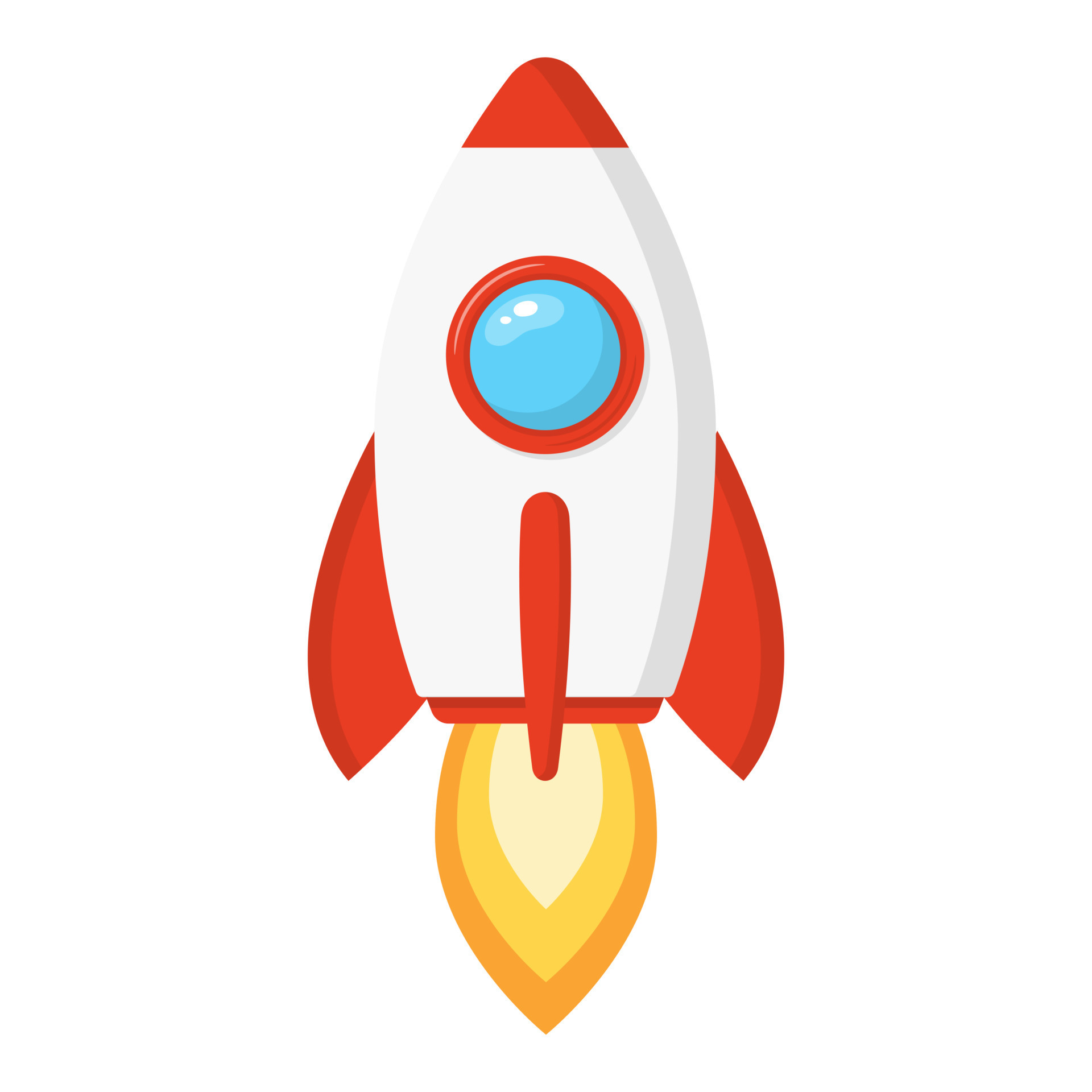 Rocket ship in a cartoon style isolated on white background. Space rocket  launch. Project start up and development process. Innovation product,  creative idea. Vector illustration for any design. 10526296 Vector Art at
