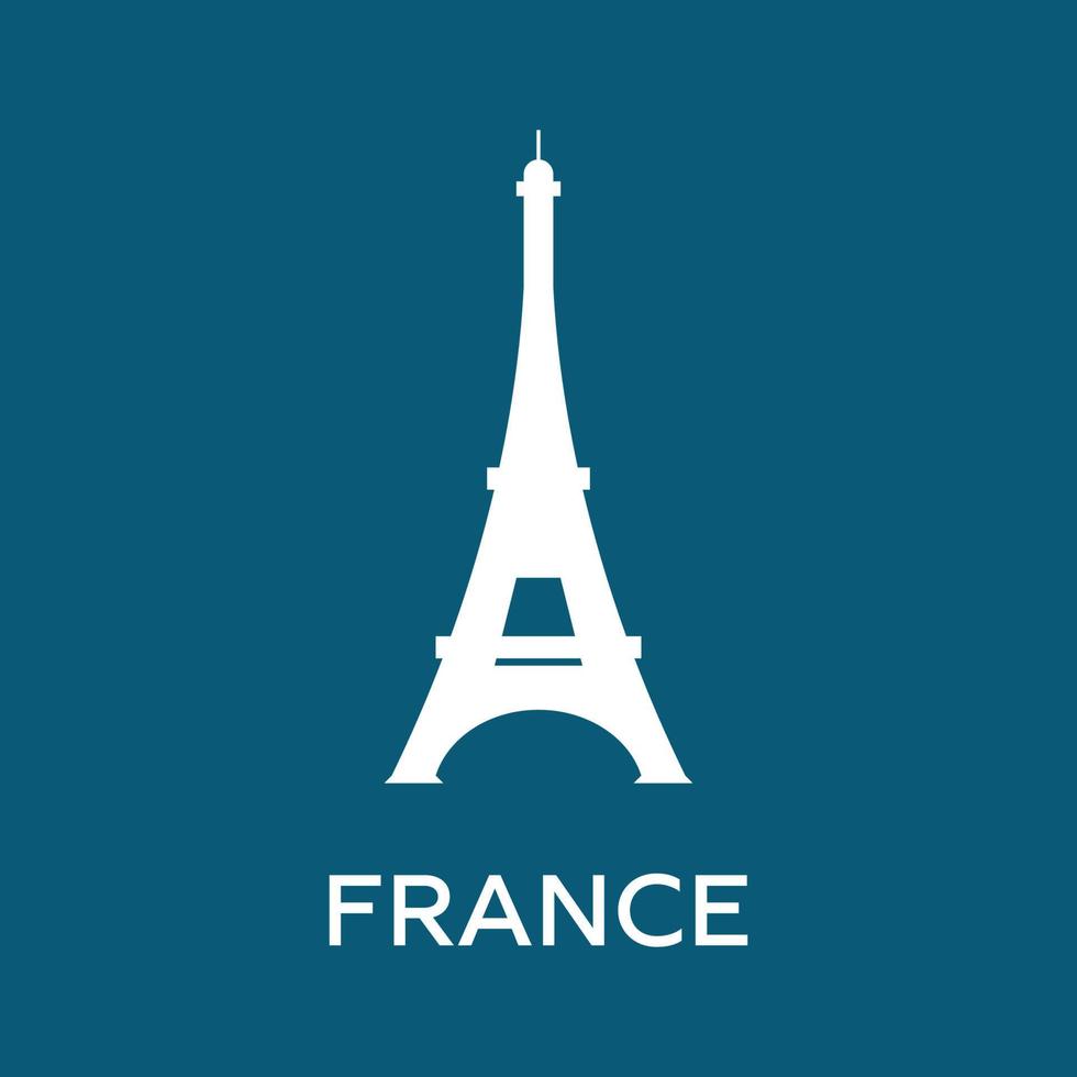 Silhouette icon of Eiffel tower. France logo. Clean and modern vector illustration for design, web.
