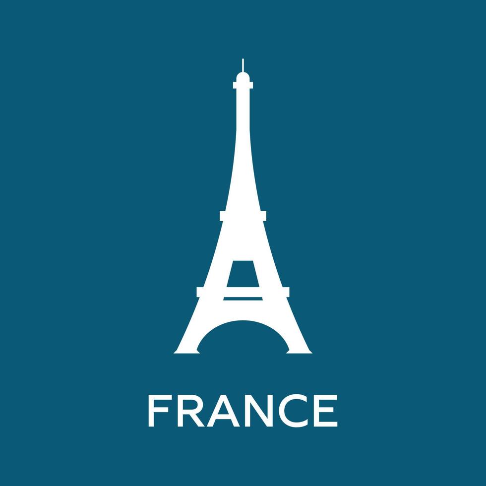 icono de silueta de la torre eiffel. logotipo de francia. ilustración vectorial limpia y moderna para diseño, web. vector