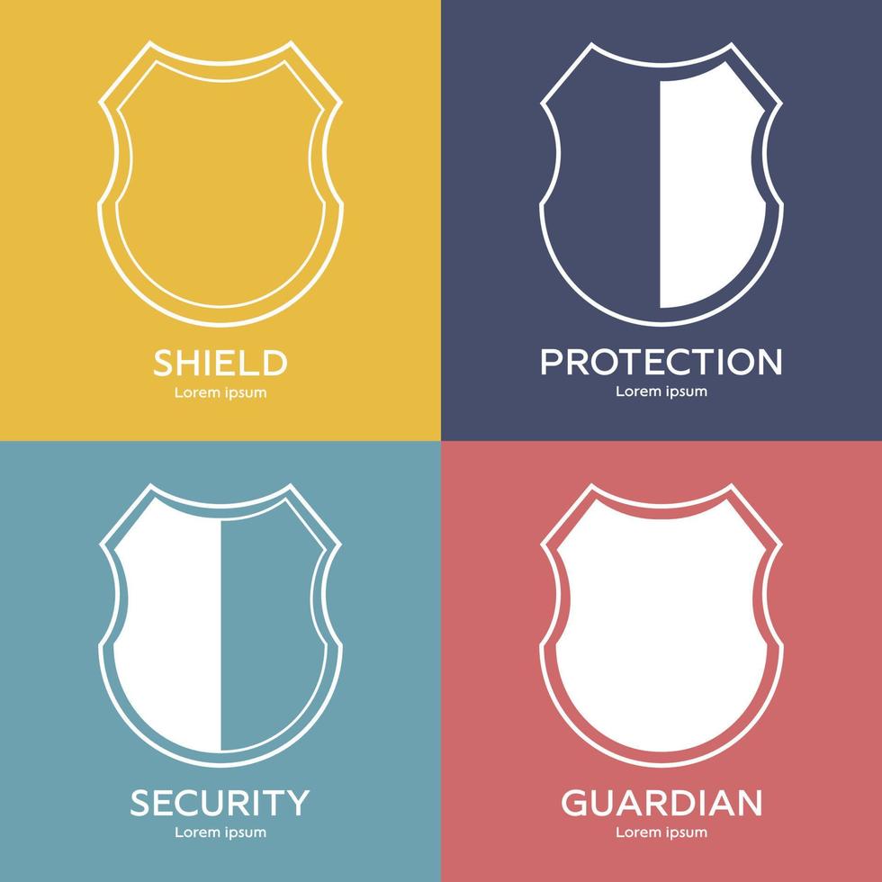 conjunto de iconos de escudo. logotipo de la empresa de seguridad. símbolo abstracto de protección. ilustración vectorial limpia y moderna. vector