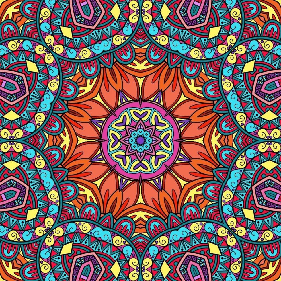 Colorful Mandala Flowers Pattern Boho Symmetrical 217 photo