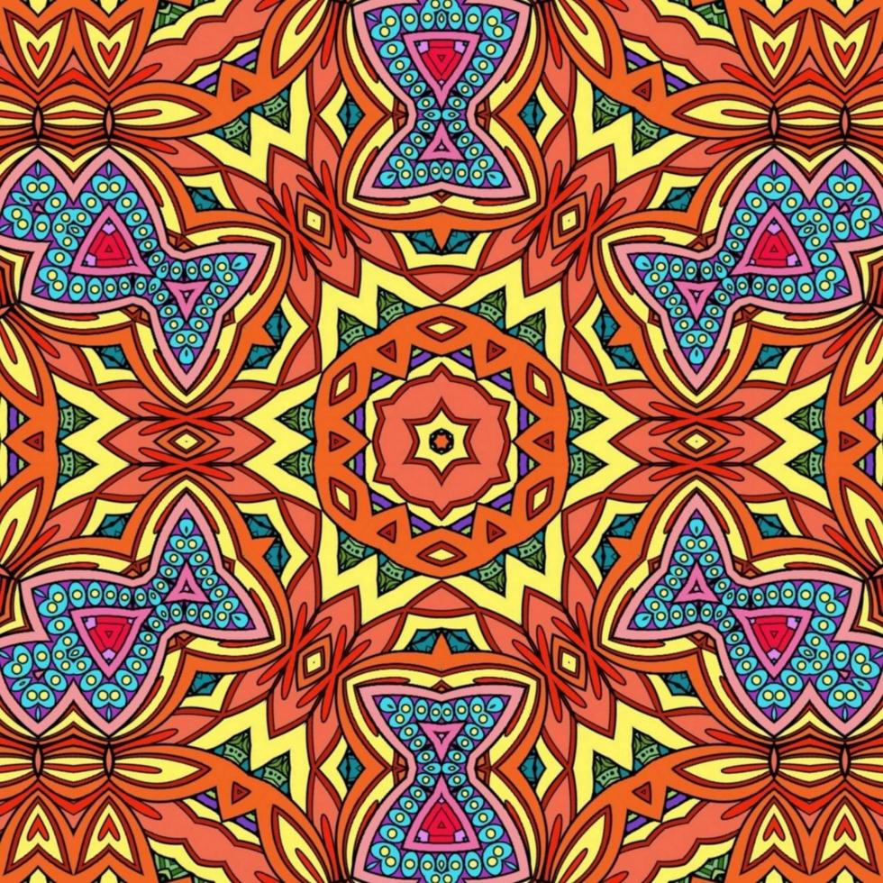 Colorful Mandala Flowers Pattern Boho Symmetrical 794 photo