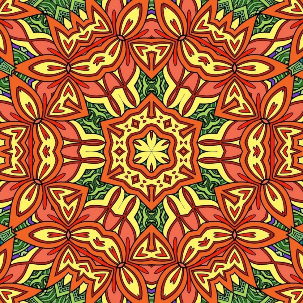 Colorful Mandala Flowers Pattern Boho Symmetrical 424 photo