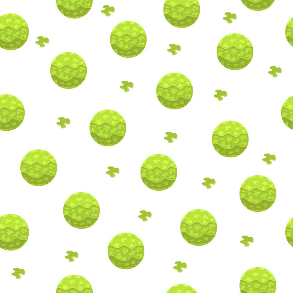 Seamless Pattern with Magic Spheres. Green Abstract Ball. Paper Effect. Vector illustration for Design, Wrapping Paper, Fabric.