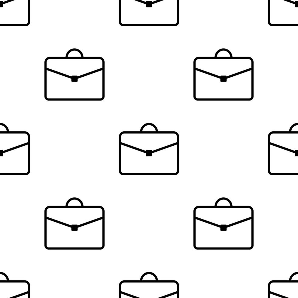 Seamless pattern with portfolio icon on white background. Vector illustration for design, web, wrapping paper, fabric