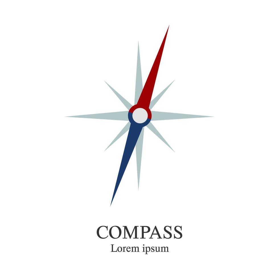 Compass icon. Travel company logo template. Abstract symbol of adventure. Clean and modern vector illustration.