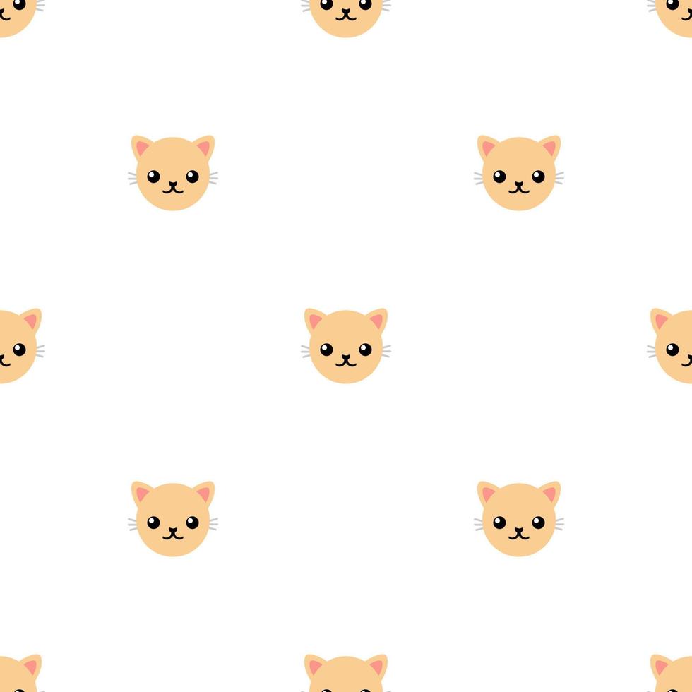 Seamless pattern with cute cat. Vector illustration for design, web, wrapping paper, fabric, wallpaper.
