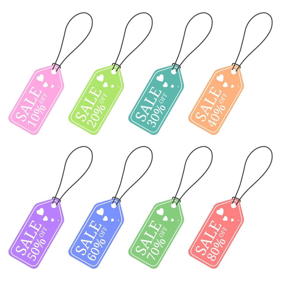 Colored Special Offer Sale Tag Discount. Sale Discount Banner. Special Offer Price Signs. Sale Label isolated on white background. Vector Illustration.