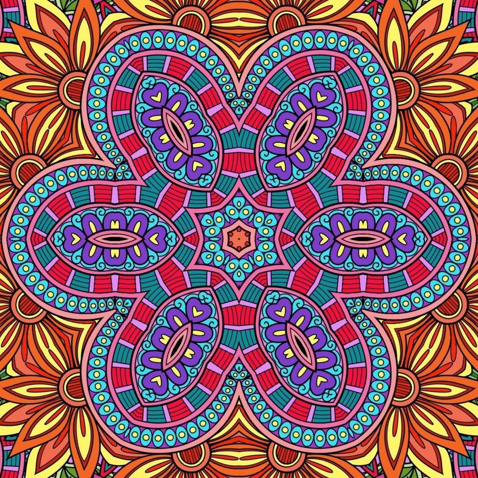 colorido mandala flores patrón boho simétrico 24 foto