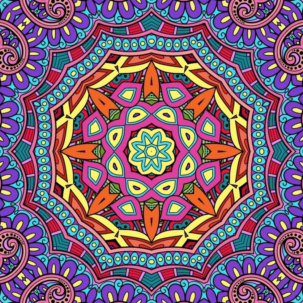 Colorful Mandala Flowers Pattern Boho Symmetrical 278 photo