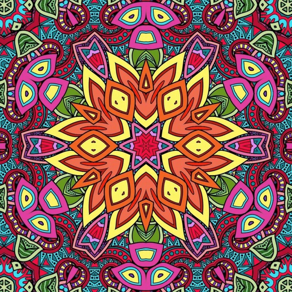 Colorful Mandala Flowers Pattern Boho Symmetrical 539 photo