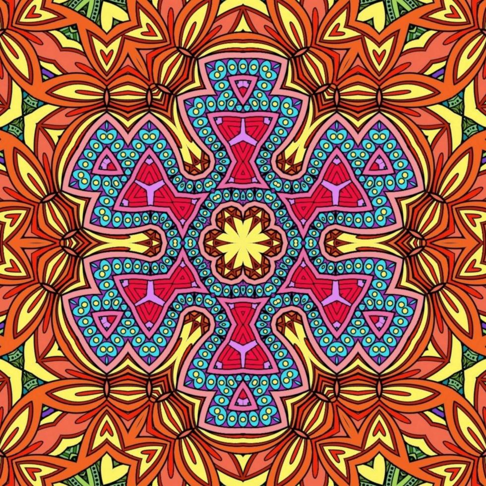 Colorful Mandala Flowers Pattern Boho Symmetrical 837 photo