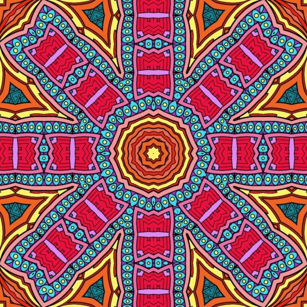 Colorful Mandala Flowers Pattern Boho Symmetrical 1029 photo