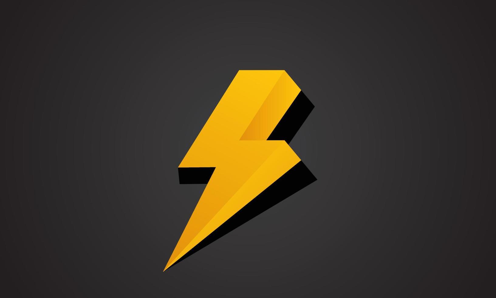 3d flash icon yellow lightning theme vector