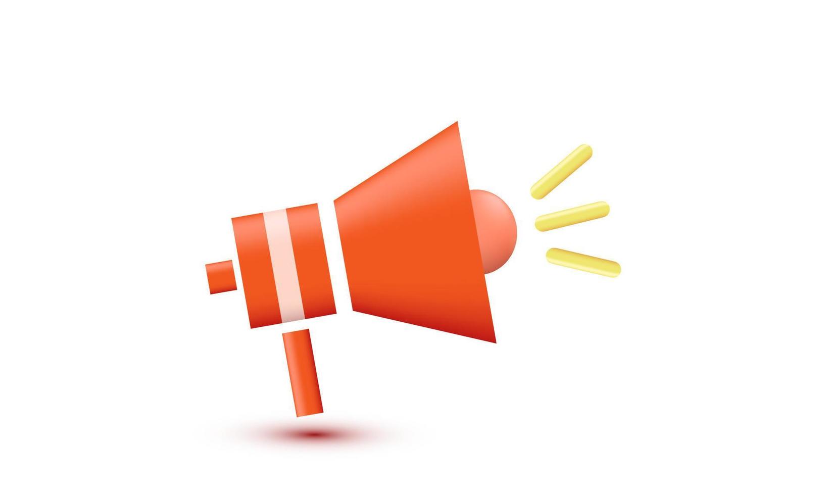 unique realistic cute orange megaphone 3d design isolated on vector