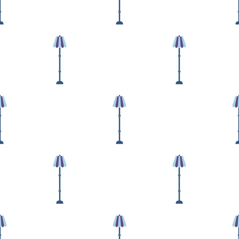 Seamless pattern with floor lamp on white background. Interior of the living room. Vector illustration for design, web, wrapping paper, fabric, wallpaper