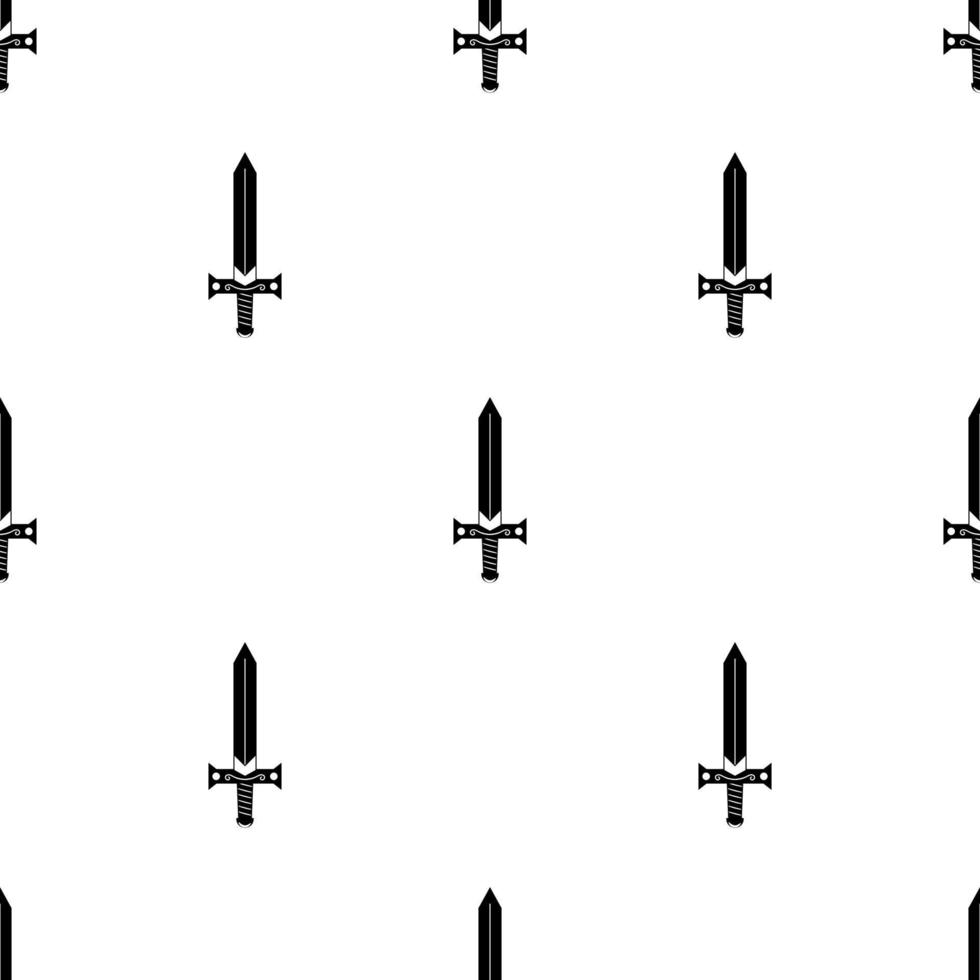 Seamless pattern with simple sword icons. Vector illustration for design, web, wrapping paper, fabric, wallpaper