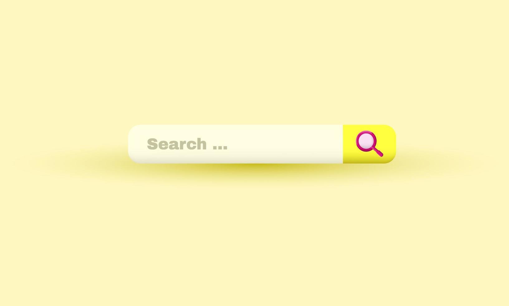 unique 3d rendering web searching bar isolated on vector