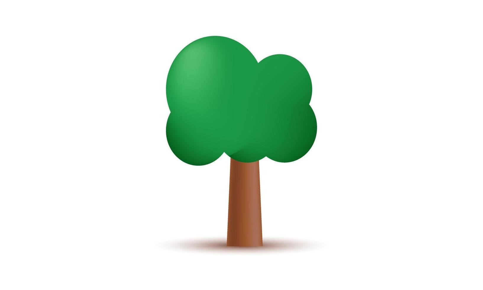 árbol realista verde marrón color 3d aislado en vector