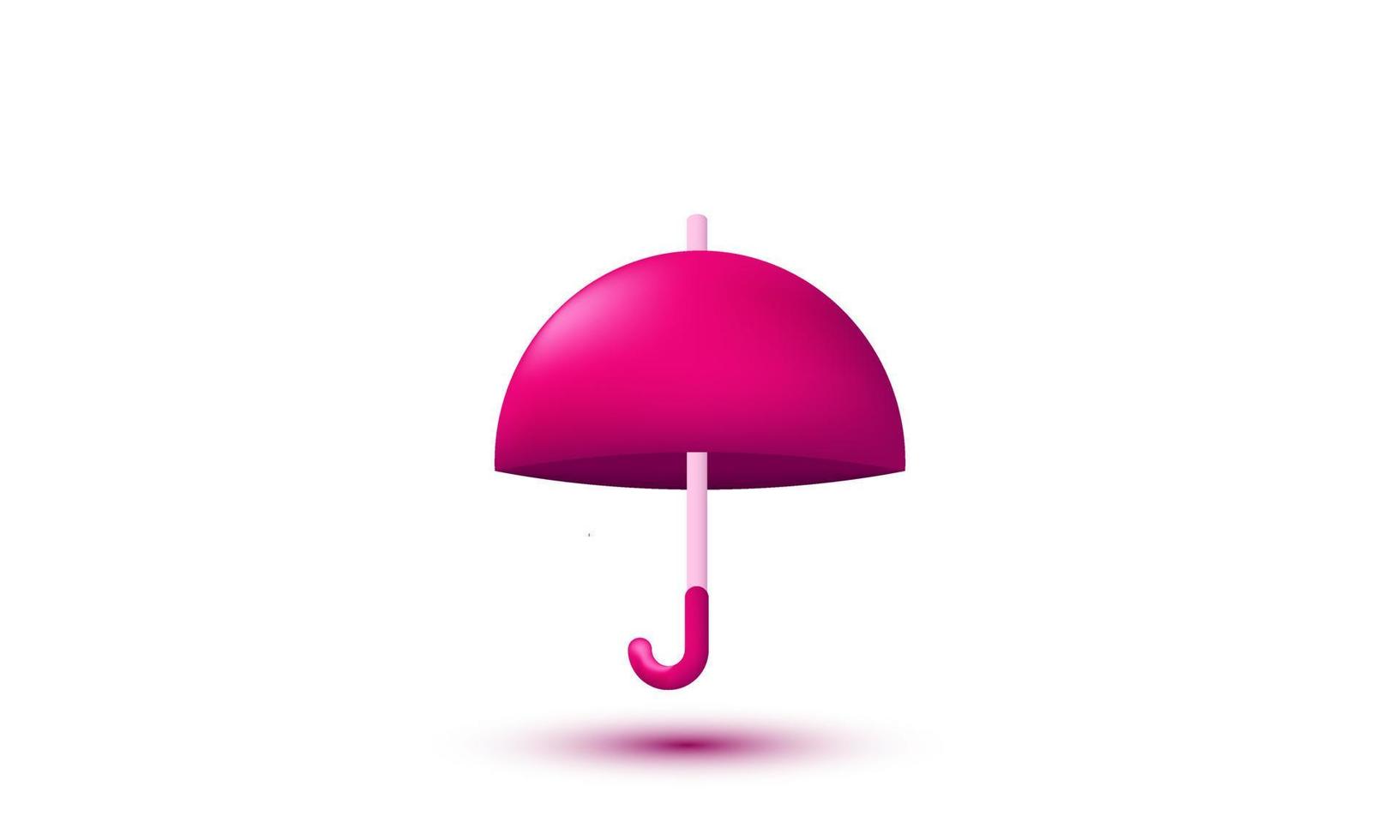 icono de vector de paraguas rosa único diseño de icono de dibujos animados 3d aislado en