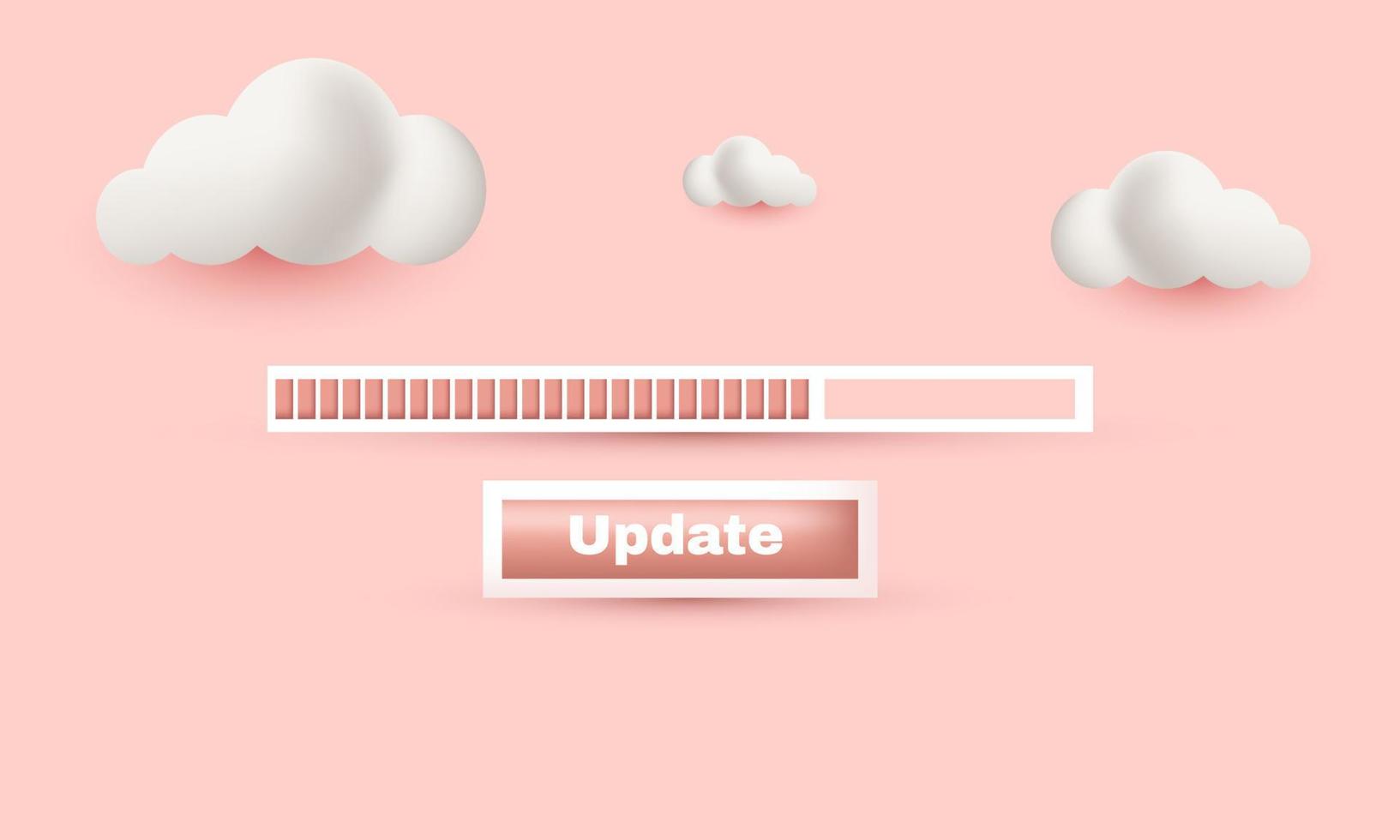 unique 3d rendering  update interface isolated on vector