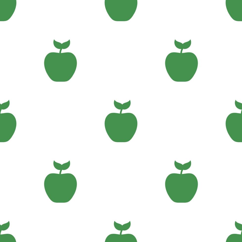 Seamless pattern with green apple icon. Green ecological sign. Protect planet. Vector illustration for design, web, wrapping paper, fabric, wallpaper