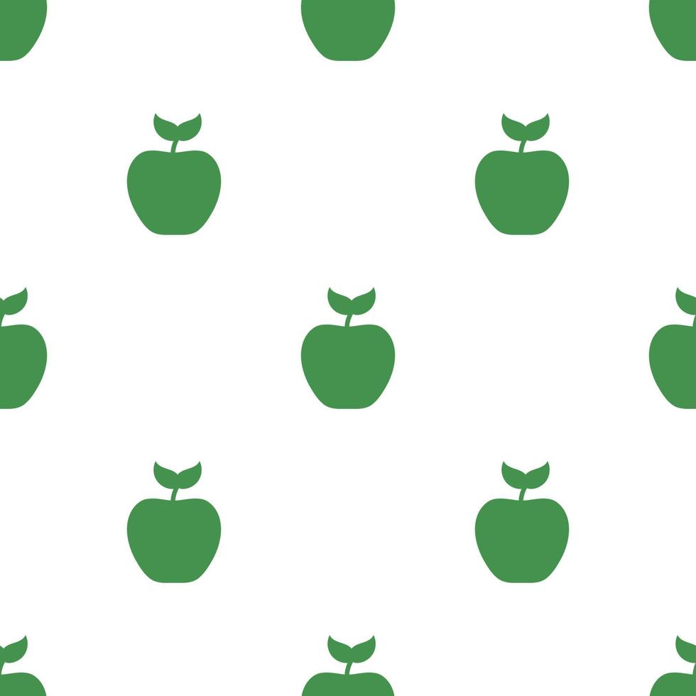 Seamless pattern with green apple icon. Green ecological sign. Protect planet. Vector illustration for design, web, wrapping paper, fabric, wallpaper