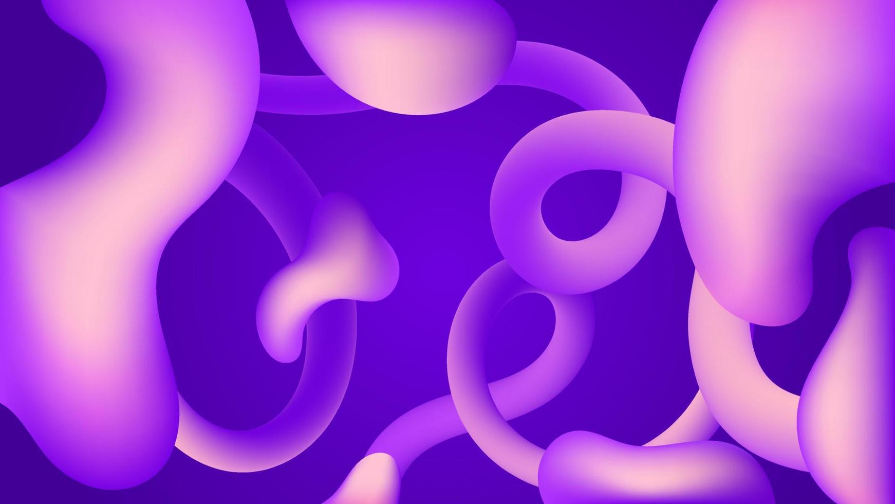 Liquid flow purple, purple 3D neon lava lamp vector geometric background  for banner, card, UI design