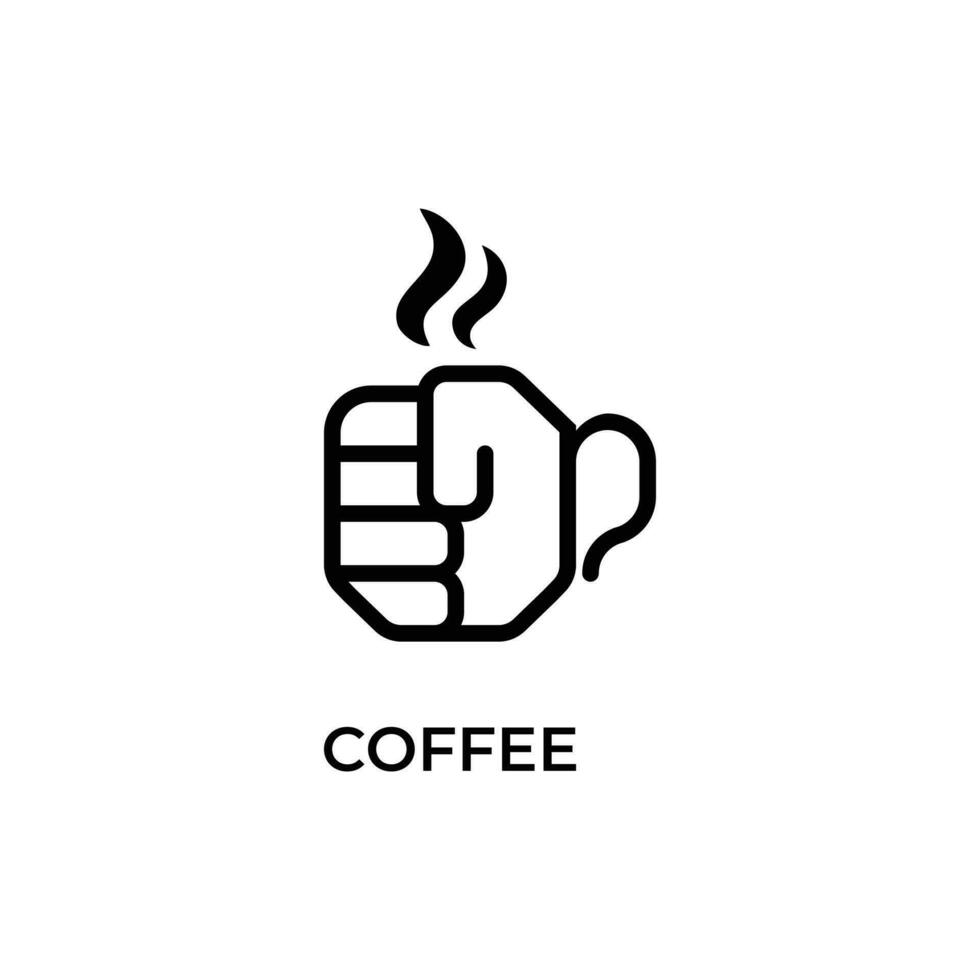 Combination of coffee cup and hand vector