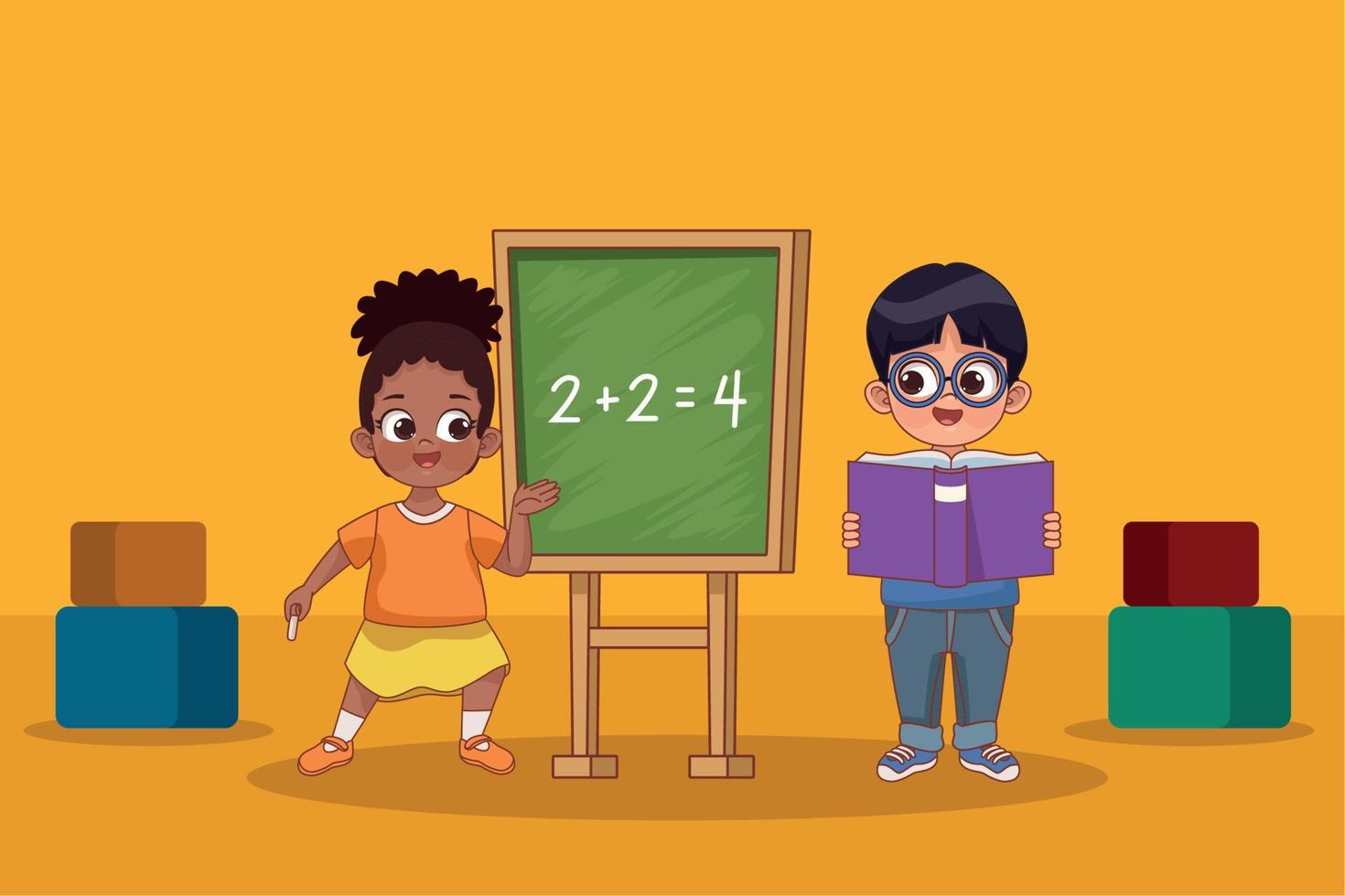 kids with board vector