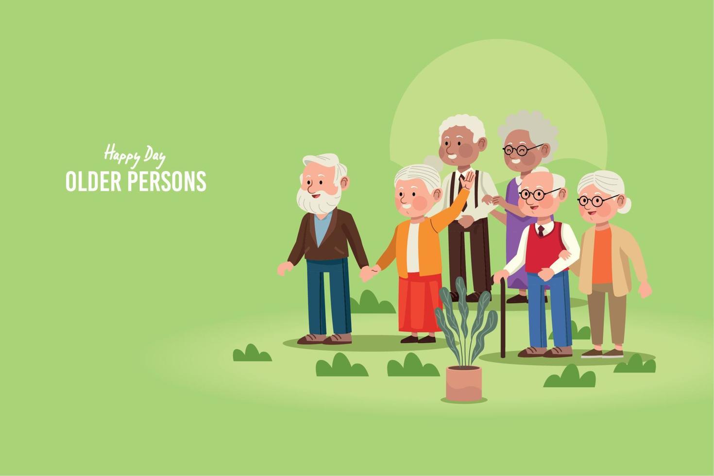 older persons day vector