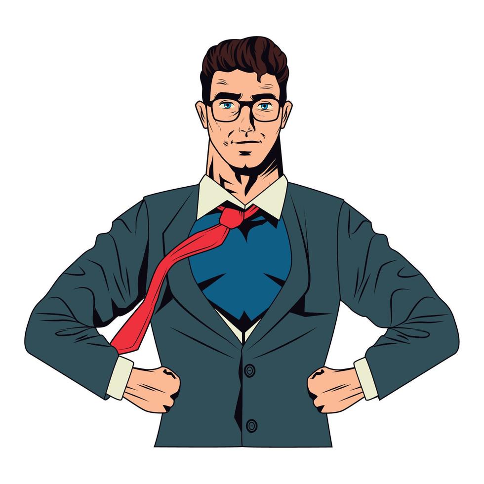 elegant superhero pop art vector