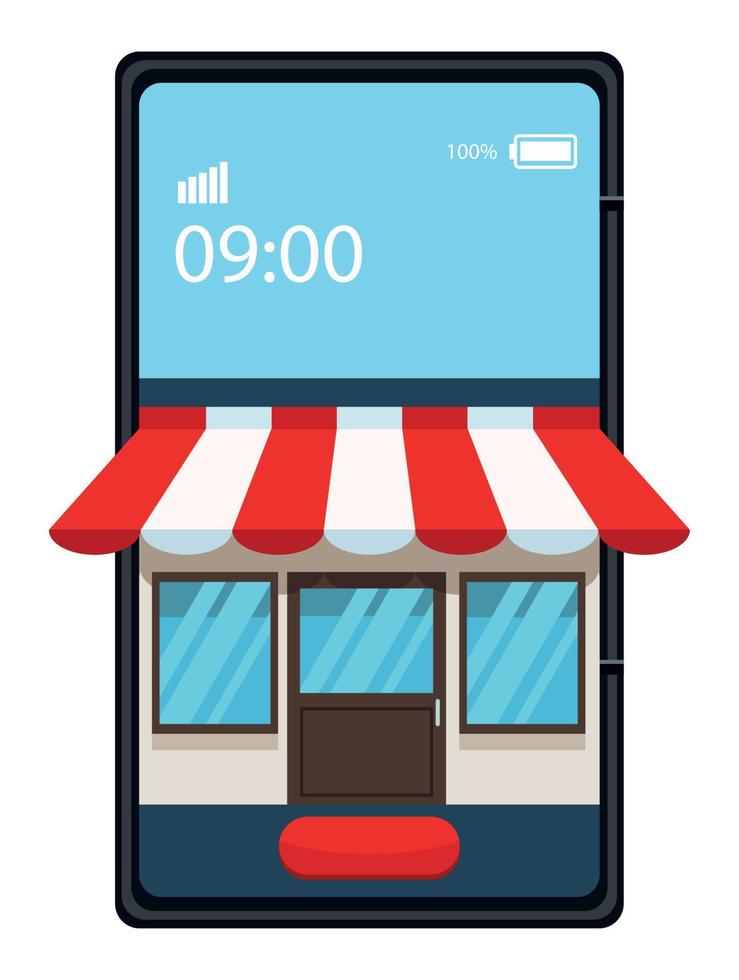 smartphone and store vector