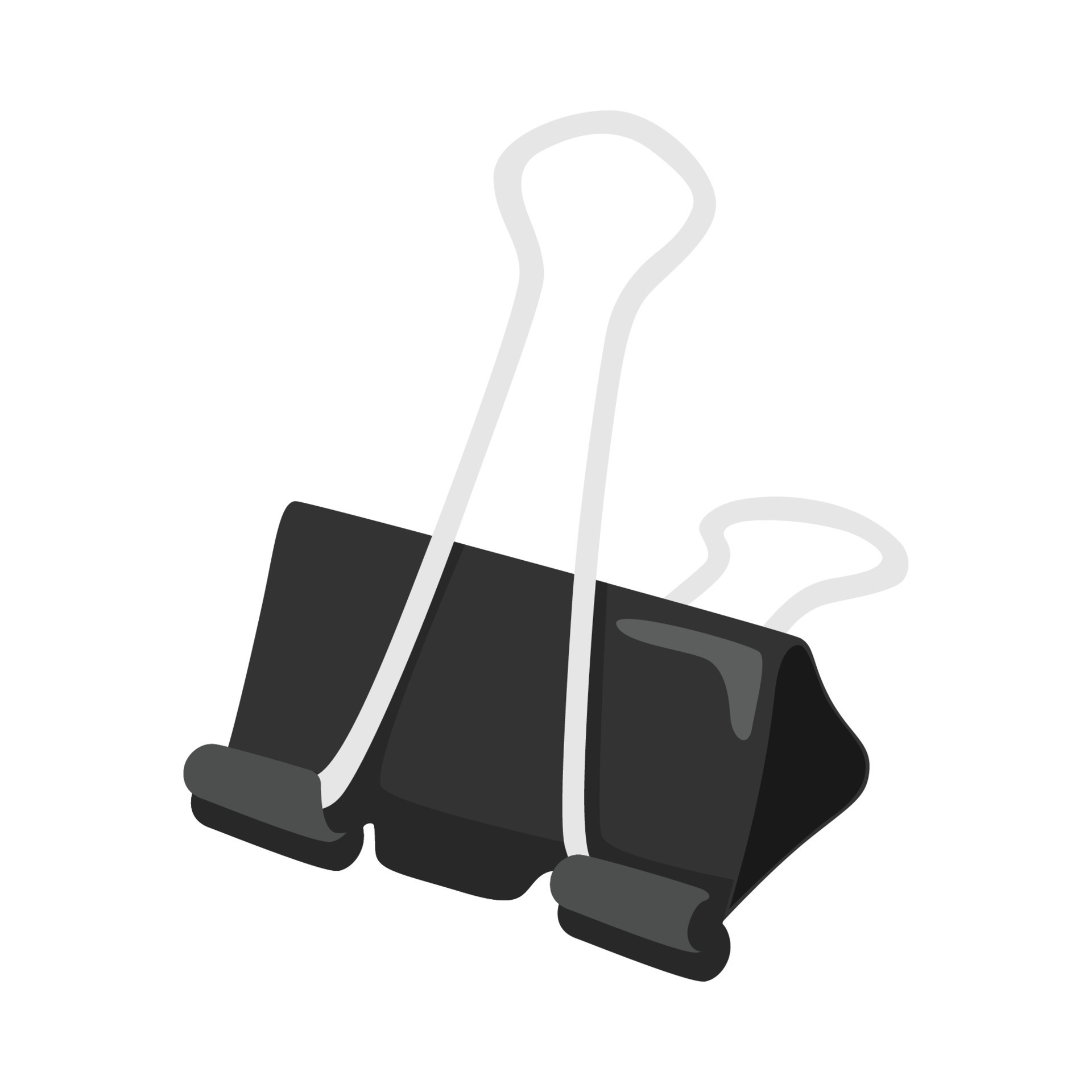 big paper clip made of wire and black sheet metal for art craft vector