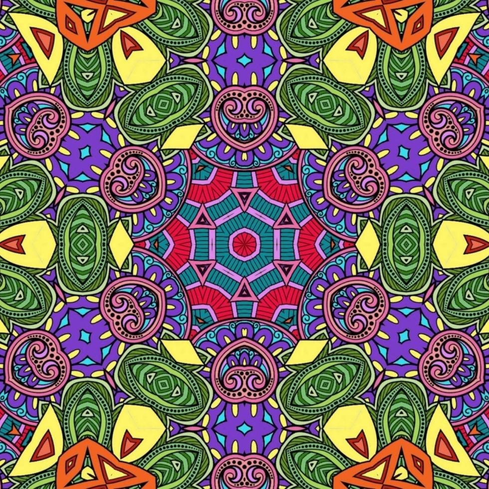 Colorful Mandala Flowers Pattern Boho Symmetrical 700 photo
